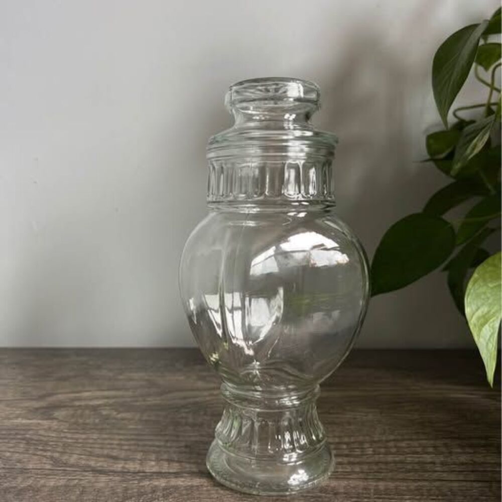 Vintage Clear Glass Apothecary Jar